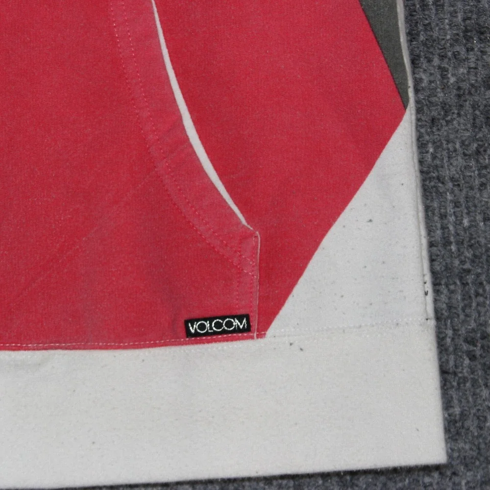 Volcom Color Block Zip Up Hoodie Sweatshirt Kids Medium‎ M Brown Gray Red White